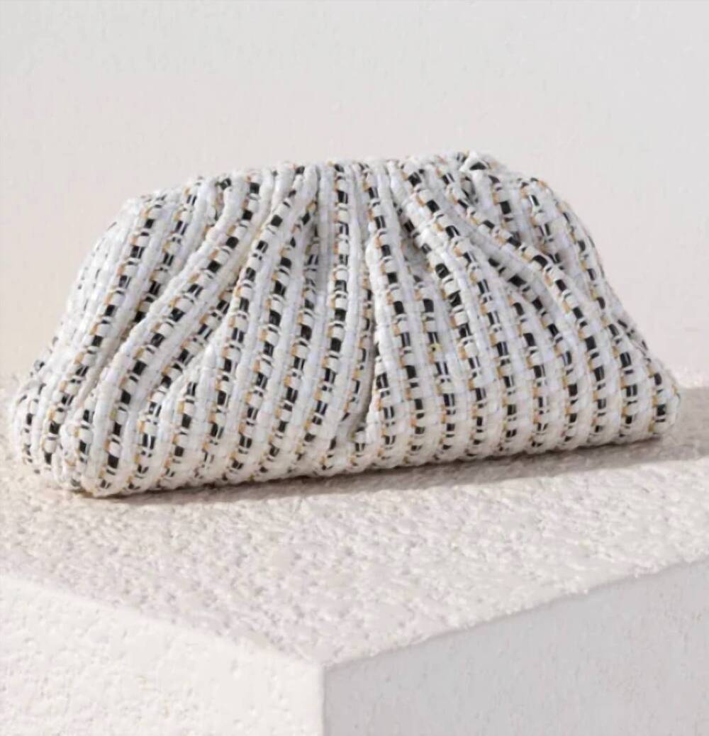 NEW SHIRALEAH women's salerno clutch bag in ivory